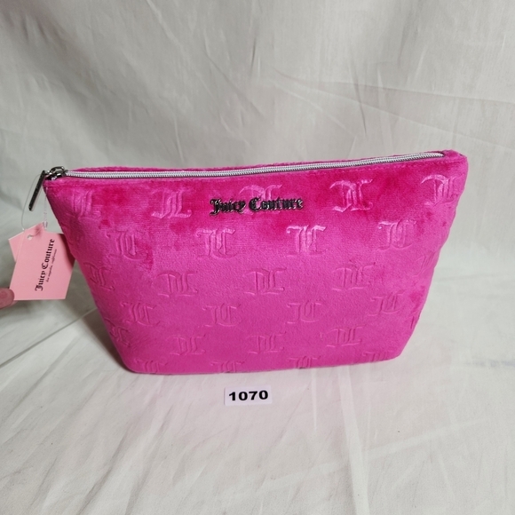 Juicy Couture Handbags - Juicy Couture Pink Embossed Travel Cosmetuc Bag Make Up